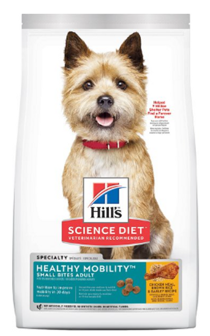 Hill's Science Diet Adult Healthy Mobility Small Bites Chicken Meal, Rice & Barley 4 lb