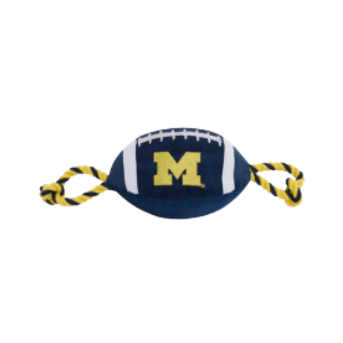 Pets First Michigan Wolverines Football Rope Dog Toy 25 in