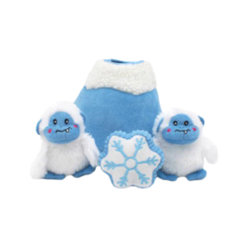 Outward Hound Holiday Hogz Yeti Plush Burrow Dog Toy 