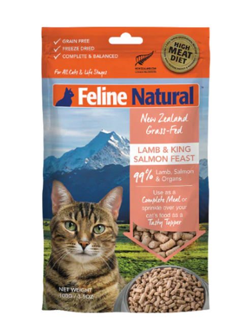 Natural Pet Food Grass-Fed Lamb & King Salmon Feast Freeze-Dried Cat Food 3.5 oz