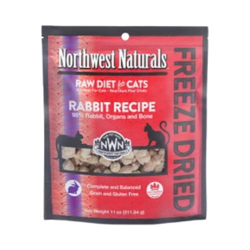 Northwest Naturals Freeze-Dried Rabbit Recipe Raw Diet For Cats 11 oz