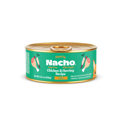 Made By Nacho Grain-Free Cage-Free Chicken & Wild Caught Herring Pate Recipe Canned Cat Food