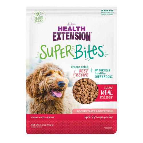 Health Extension SuperBites Freeze-Dried Raw Beef Recipe Dog Meal Mixer 3.5 oz