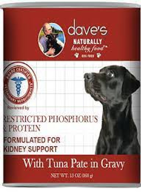 Dave's Renal Restricted Phosphorus & Protein, Tuna Pate in Gravy Canned Dog Food