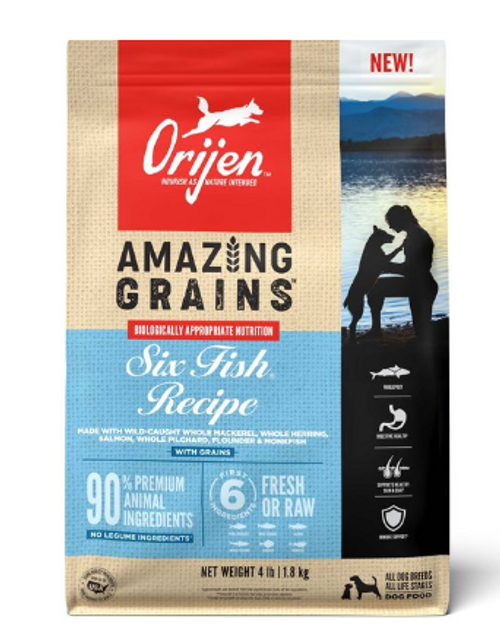 Orijen Amazing Grains Six Fish Recipe Dry Dog Food