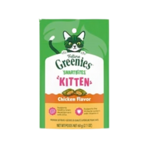 Greenies Smartbites Chicken Flavor Healthy Kitten Treats 2.1 oz