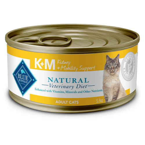 BLUE Natural Veterinary Diet K+M Kidney + Mobility Support For Cats - Canned