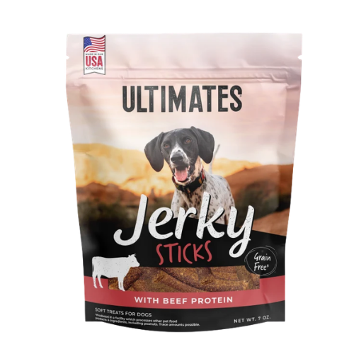 Ultimates Grain-Free Jerky Sticks with Beef Protein Soft Dog Treats 7 oz