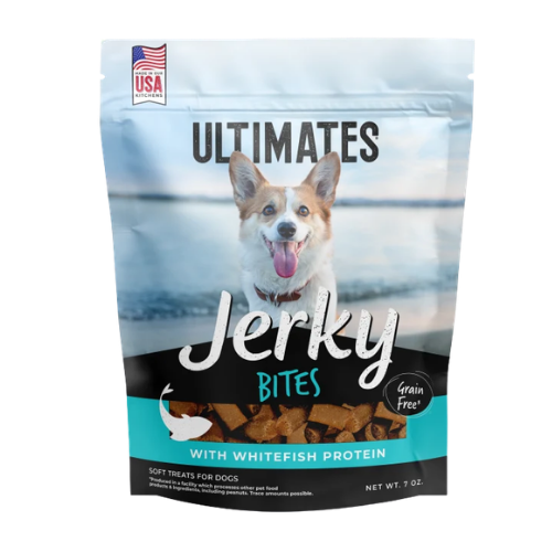 Ultimates Grain-Free Jerky Bites with Whitefish Protein Soft Dog Treats 7 oz