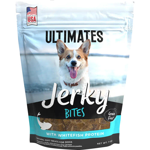 Ultimates Grain-Free Jerky Bites with Whitefish Protein Soft Dog Treats 7 oz