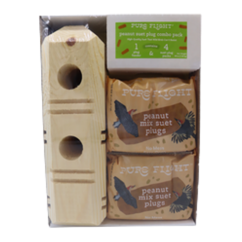 Pure Flight Peanut Suet Plug Combo Pack with Feeder 