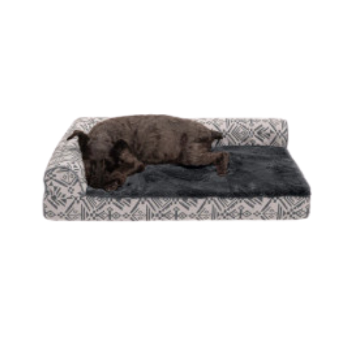 Furhaven Deluxe Chaise Lounge Dog Bed- Southwest Kilim 