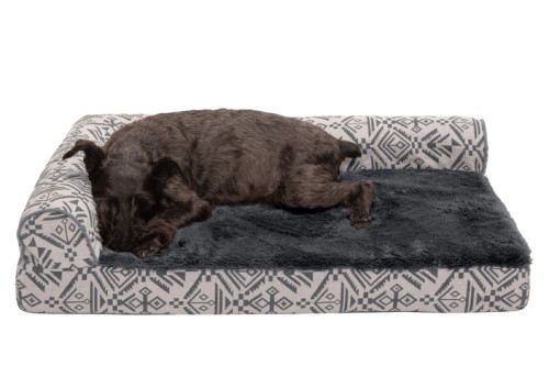 Furhaven Deluxe Chaise Lounge Dog Bed- Southwest Kilim 