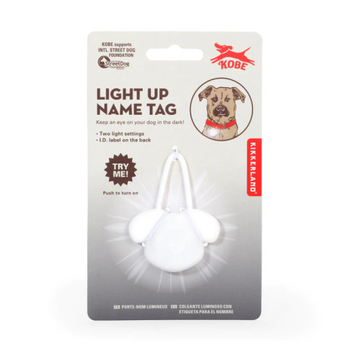 Kikkerland Kobe LED Light Up Write on Name ID Tag for Dogs 