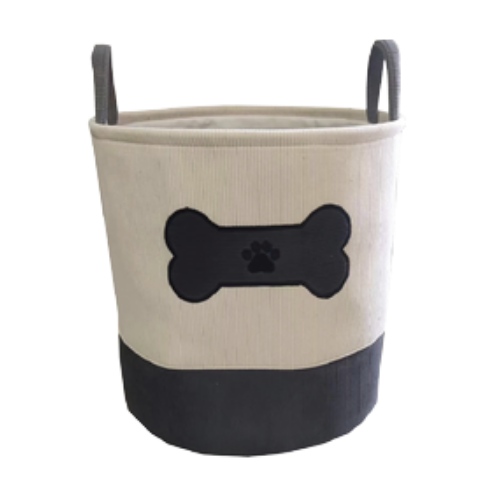 Pet Obsession Bone & Pawprint Corduroy Toy Bin 15 x15 x15 in