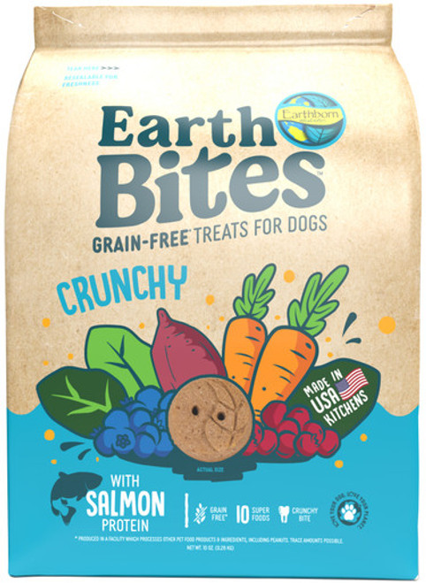 Earthborn EarthBites Grain-Free Salmon & Pumpkin Recipe Crunchy Dog Treats 10 oz