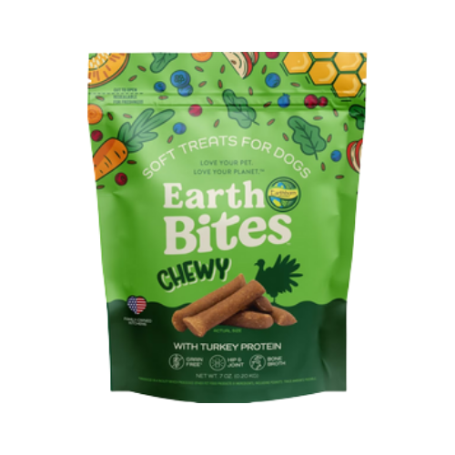 Earthborn EarthBites Grain-Free Chewy Dog Treats with Turkey Protein 7 oz