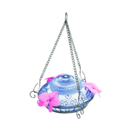 Nature's Way Light Blue Illuminated Antique Top-Fill Hummingbird Feeder 14 oz