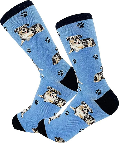 E&s Imports Pet Lover Socks Australian Shepherd Dog, Unisex, One Size Fits Most 