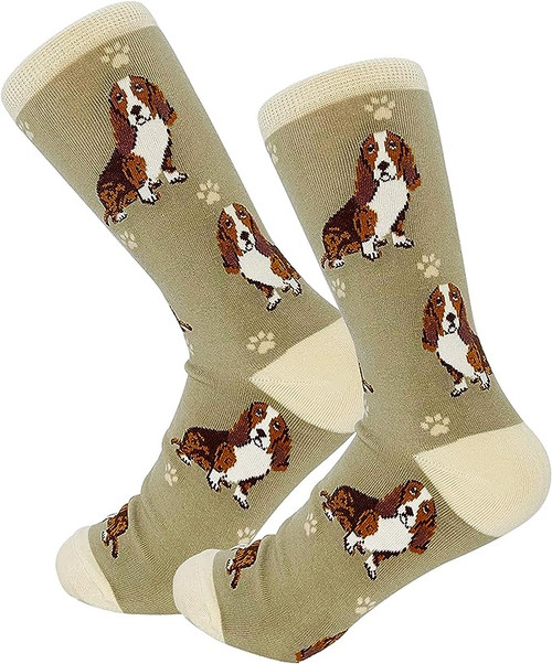 E&s Imports Pet Lover Socks Basset Hound Dog, Unisex, One Size Fits Most 