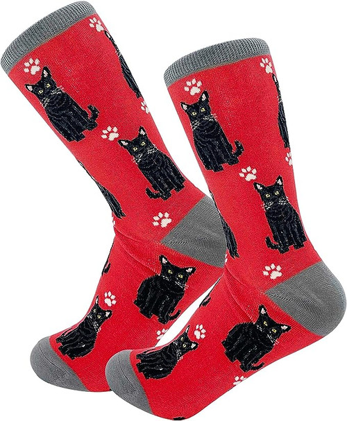 E&s Imports Pet Lover Socks Black Cat, Unisex, One Size Fits Most 