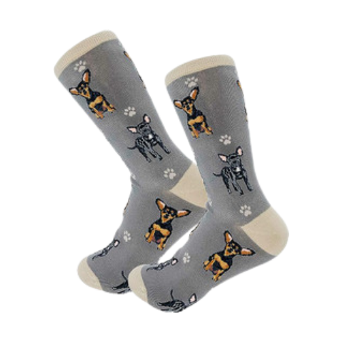 E & S Imports Pet Lover Socks Black Chihuahua Dog, Unisex, One Size Fits Most 