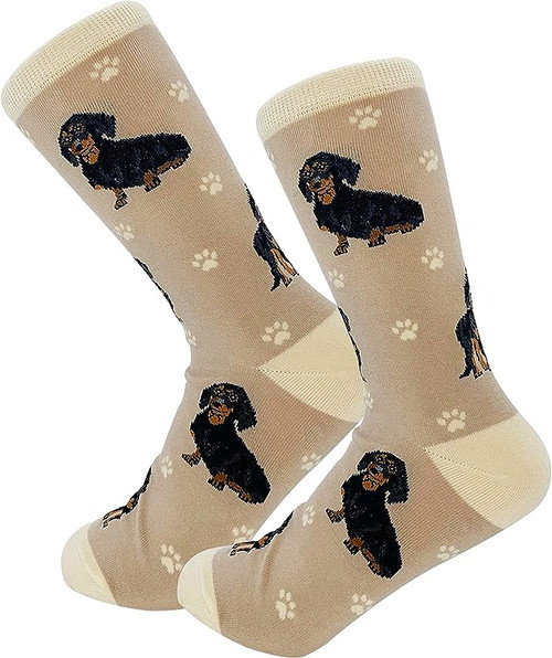 E&s Imports Pet Lover Socks Black Dachshund Dog, Unisex, One Size Fits Most 