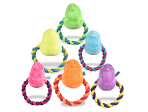 Fetch Peeps for Pets Easter Chick Rope Ring Pull Dog Toy 6 in