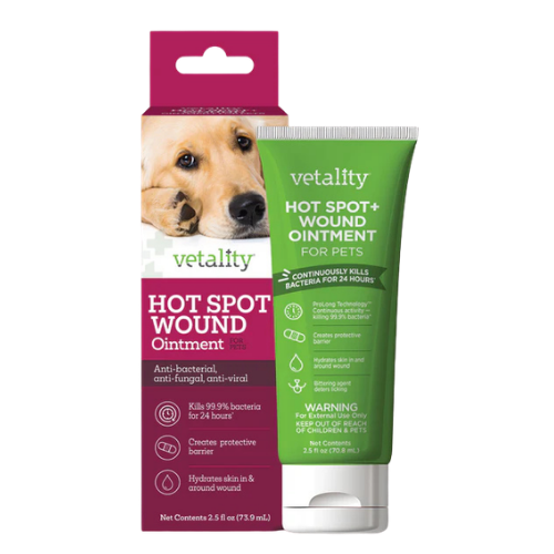 Vetality Anti-Bacterial, Anti-Fungal, Anti-Viral, Hot Spot & Wound Ointment for Pets 2.5 oz