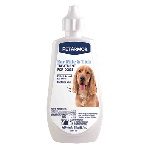 Petarmor Ear Mite & Tick Treatment for Dogs 3 oz