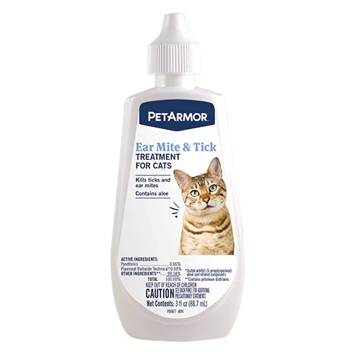 Petarmor Ear Mite & Tick Treatment for Cats 3 oz