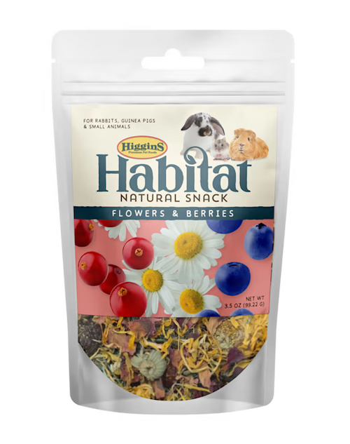 Higgins Habitat Natural Snack Flowers & Berries Small Animal Treats 3 oz