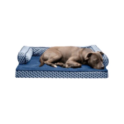 Furhaven Plush & Diamond Comfy Couch Sofa Pet Bed 27 x 36 in