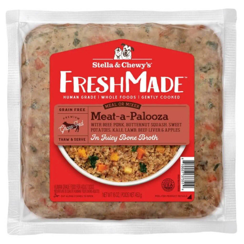 Stella & Chewy's Freshmade Meat-A-Palooza Gently Cooked Frozen Dog Food 16 oz