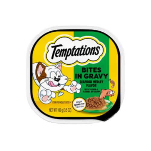 Whiskas Temptations Seafood Medley Flavor Bites in Gravy Wet Cat Food