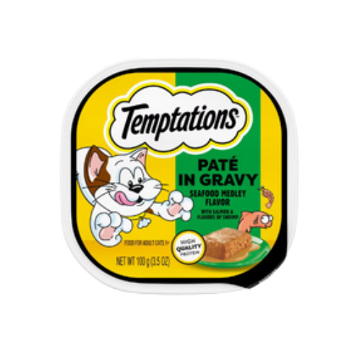 Whiskas Temptations Seafood Medley Flavor Pate in Gravy Wet Cat Food