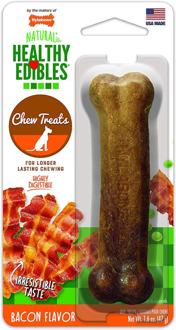 Nylabone Healthy Edibles All-Natural Long Lasting Bacon Flavor Chew Dog Treat