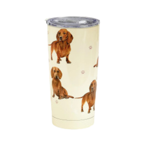 E & S Imports Serengeti Red Dachshund Stainless Steel, Vacuum Insulated Tumbler with Spill Proof Lid 20 oz