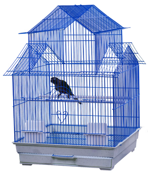 A&E House Top Blue Bird Cage 18 x 18 x 27 in