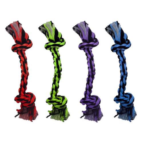 Incredipet 2-Knot Rope Dog Toy, Assorted 9 in