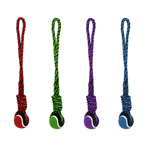 Incredipet Rope Tug with Tennis Ball, Assorted 19 in