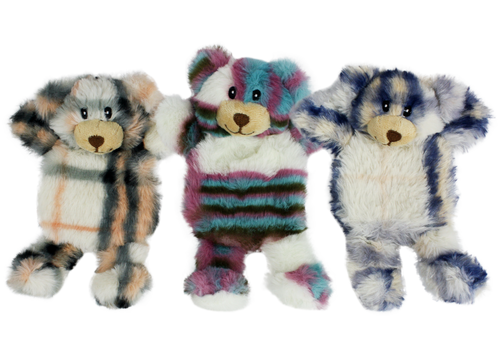 Incredipet Mini Berman Bear Plush Dog Toy, Assorted 7 in