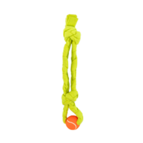 Guru Squeaking Tennis Snuffle Figure 8 Rope Dog Toy 