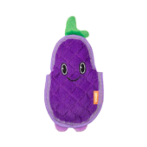 Growl Flip Floppz Eddie the Eggplant Plush Dog Toy 8.5 in