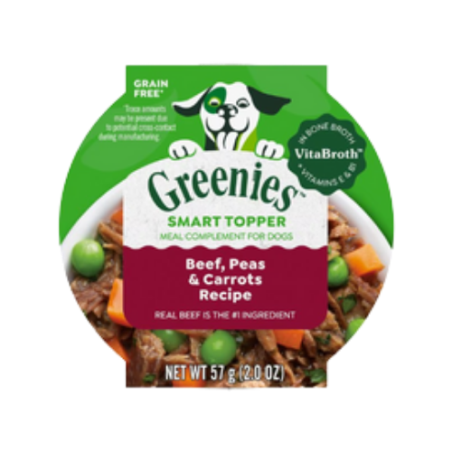 Greenies Smart Topper Wet Mix-In Topper Beef, Peas & Carrots Recipe for Dogs 2 oz