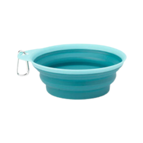 Petrageous Designs Collapsible Travel Pet Bowl, Aqua 1 cup