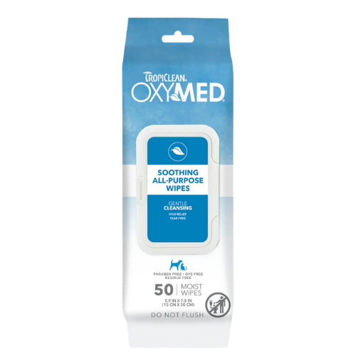 Tropiclean OxyMed Gentle Allergy Relief Dog & Cat Wipes 50 ct