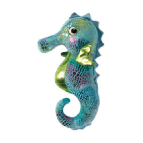Pet Fringe Studio Summertime Shelly the Seahorse Plush Dog Toy 12 in