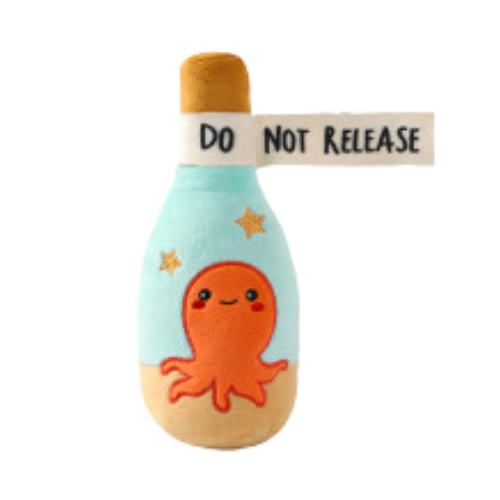 Hugsmart Summer Beach Daze Drift Bottle Plush Dog Toy 9 in
