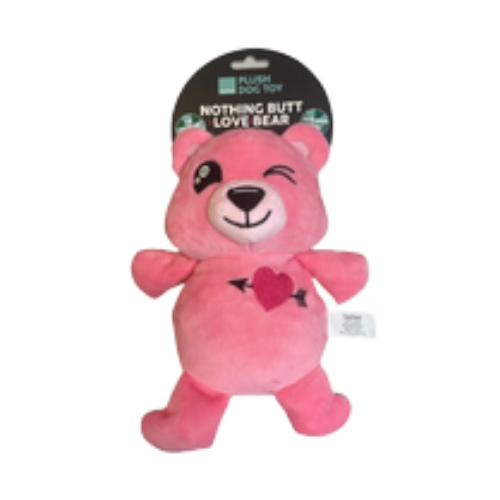 Fuzzyard Valentine's Day Nothing Butt Love Bear Plush Dog Toy 9 in